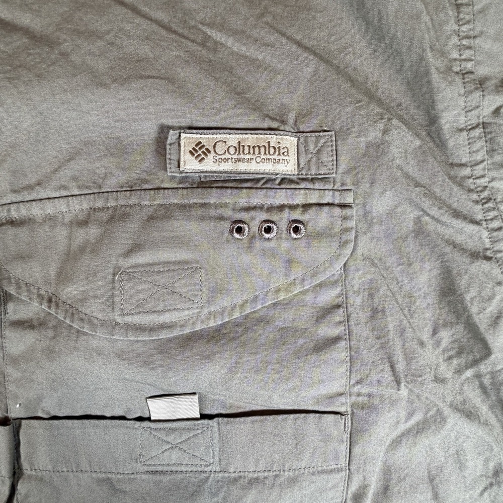 Columbia PFG Tamiami Fishing Shirt Mens Sz 2XL Green Short Sleeve UPF40 - Picture 2 of 10